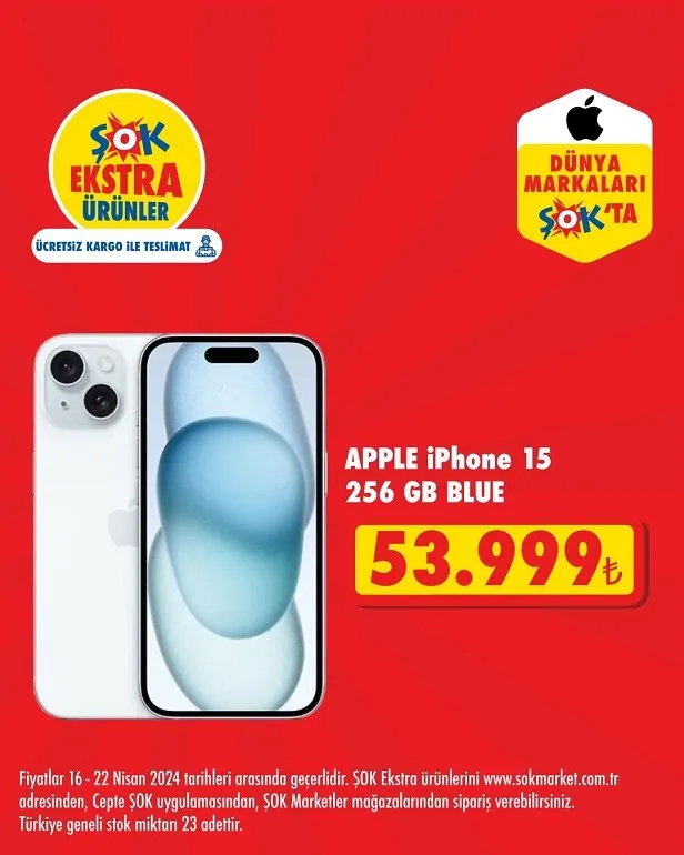 ŞOK neredeyse 10 bin TL daha ucuza iPhone 15 satıyor! 24 Nisan 2024 ŞOK aktüel kataloğunda hangi ürünler indirimde?
