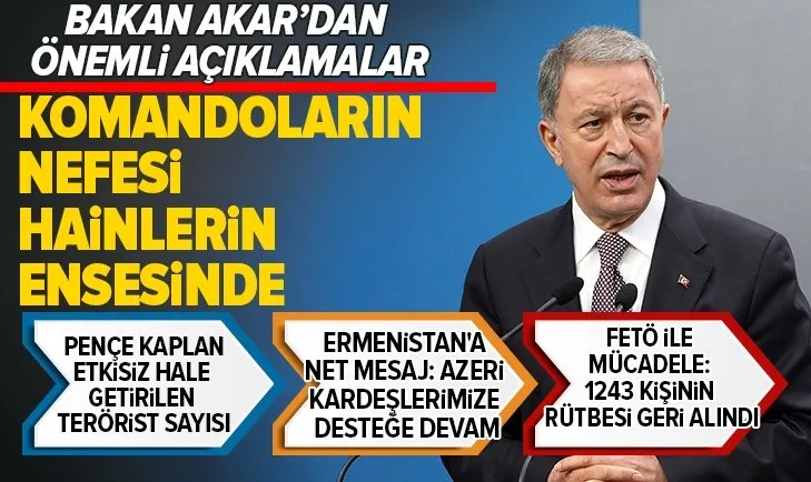 Son dakika: Milli Savunma Bakanı Akar’dan Pençe Kaplan Operasyonu açıklaması: 62 terörist etkisiz hale getirildi