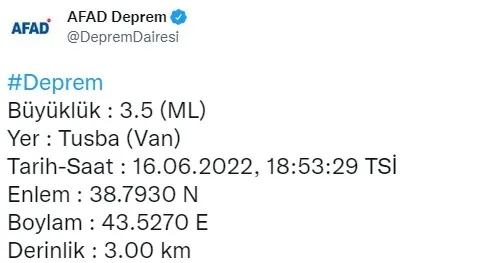 Son dakika: Van'da bir deprem daha! AFAD açıkladı - 1