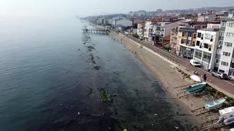 Tekirdağ'da denizin 7 metre çekilmesiyle 'Kral Yolu' ortaya çıktı