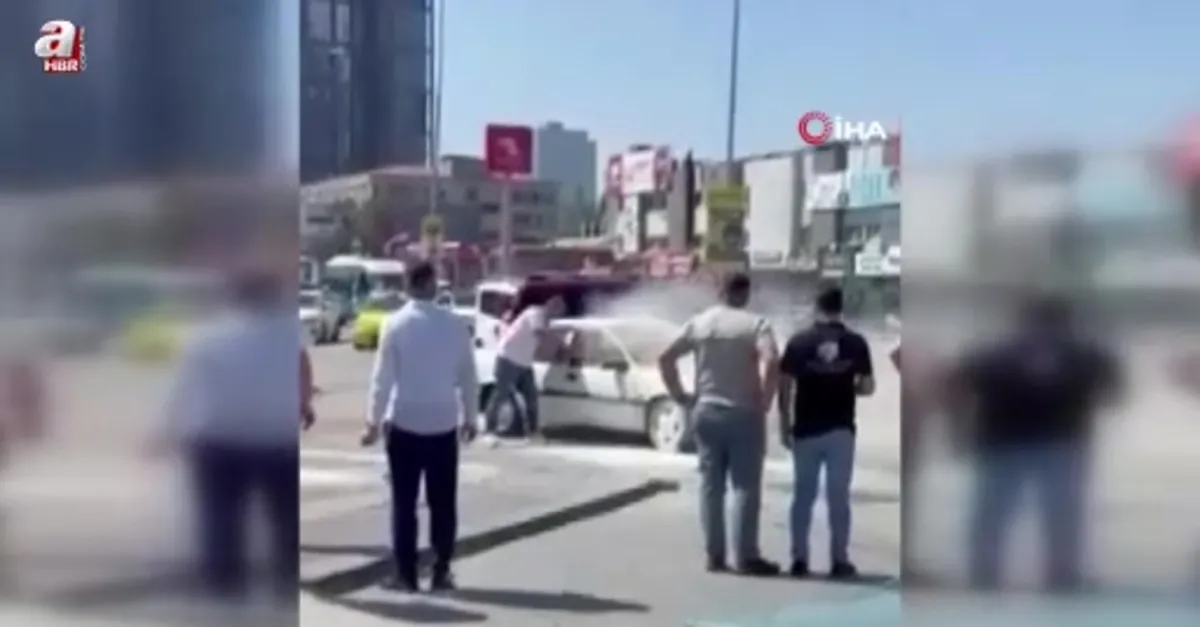 Araç yangını paniğe neden oldu