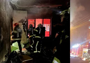 Denizli'de yangında panik anlar! Mahsur kaldılar