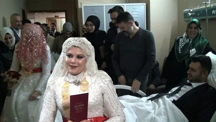 Hastanede evlendiler! Hasta yatağında takı töreni bile düzenlendi