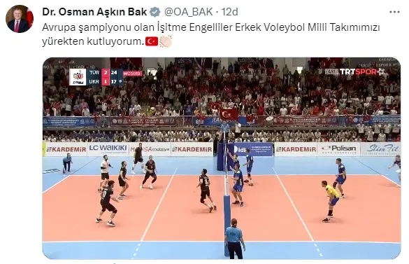 İşitme Engelliler Türkiye Erkek Voleybol Milli Takımı Avrupa şampiyonu!