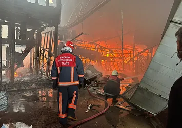 Sakarya'da fındık fabrikasında yangın