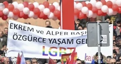 LGBT terörüne dünya savaş açtı CHP kucak! Özgür Özel ve Ekrem İmamoğlu'nun mitinginde sapkınlığa açık destek