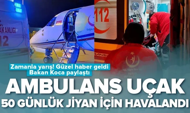 Ambulans uçak 50 günlük bebek için havalandı