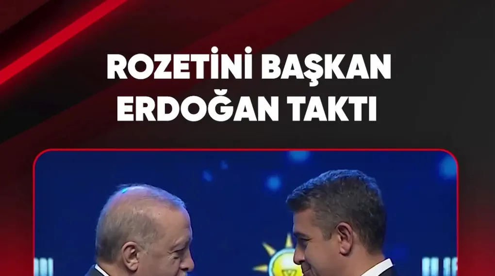 ROZETİNİ BAŞKAN ERDOĞAN TAKTI