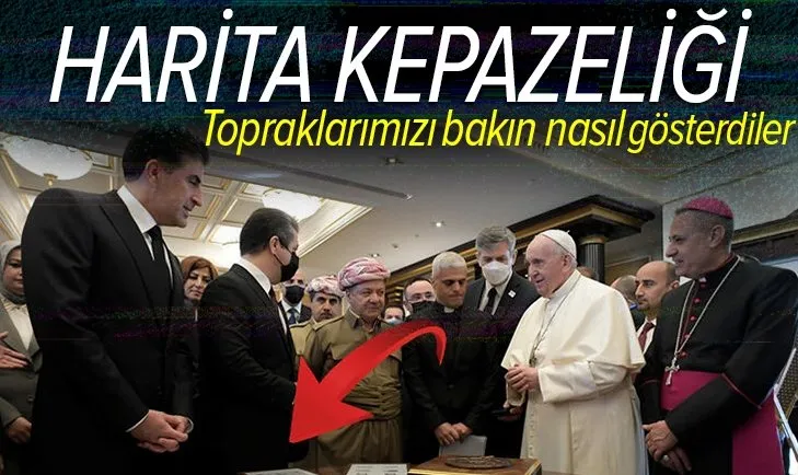 Papa ziyaretinde harita rezaleti! Türkiye’nin doğusunun da Irak Kürt Bölgesi topraklarına dahil edildi