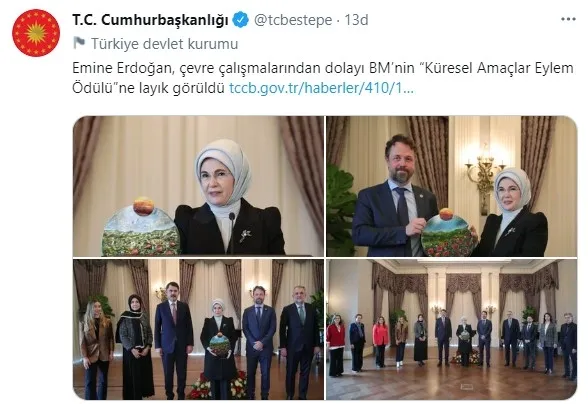 Emine Erdoğan BM’nin “Küresel Amaçlar Eylem Ödülü”ne layık görüldü - 1