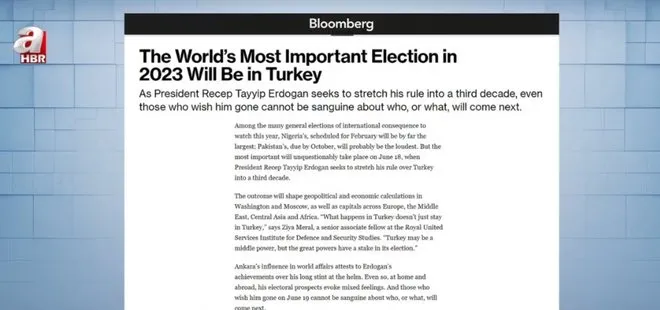 Bloomberg’ten çarpıcı seçim analizi: 2023’te dünyanın en önemli seçimi Türkiye’de
