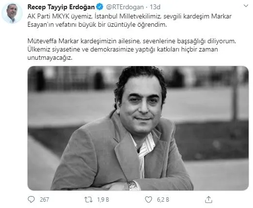 Son dakika: AK Parti Milletvekili Markar Esayan hayatını kaybetti