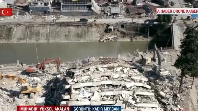 Hatay'daki yıkım havadan böyle görüntülendi