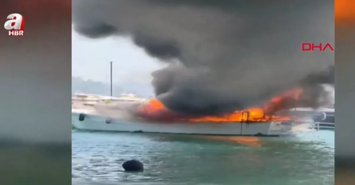 Göcek'te motoryat alev alev yandı!