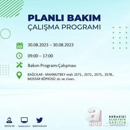 İstanbul’da çok sayıda ilçede elektrik kesintisi! BEDAŞ saat vererek duyurdu...