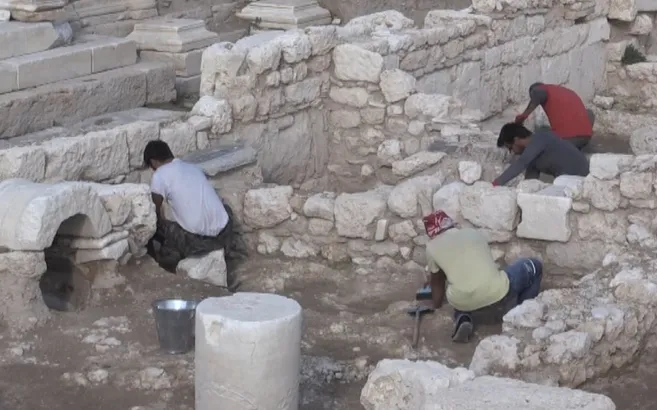 O ilimizde kazı çalışmaları sırasında bulundu! İşte Roma dönemine ait hamam