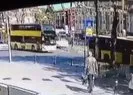 Tramvay ve İETT otobüsünün kaza anı