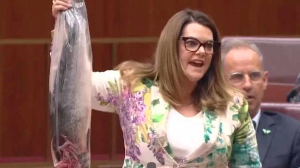 Parlamento kürsüsüne ölü balık ile geldi!