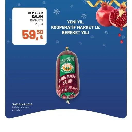 Tarım Kredi Market yılbaşı indirimi bitiyor! Bütün Piliç 60,90 TL, Yumuşatıcı 49,90 TL, Sıvı El Sabunu 18,90 TL, 40'lı Tuvalet Kağıdı 174,90 TL… - 7