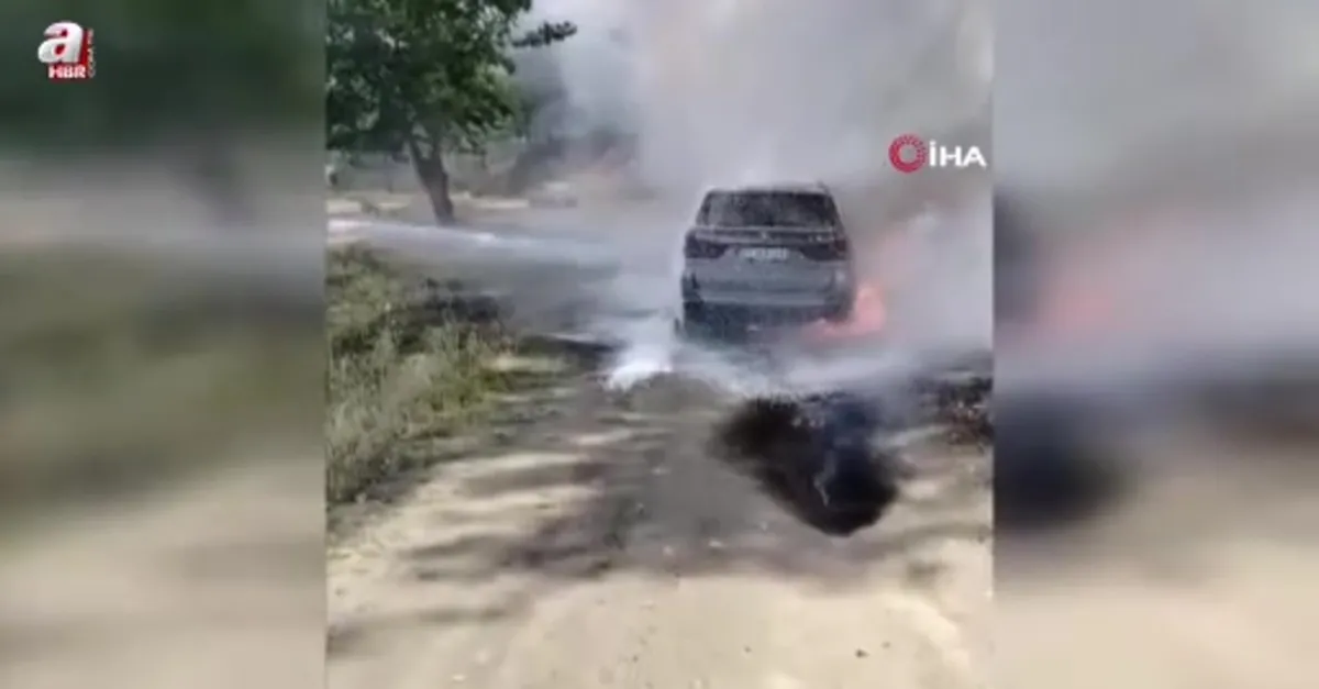 Park halindeki cip alev alev yandı