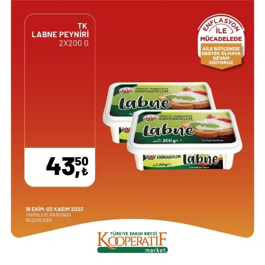 Tarım Kredi Market 30 Ekim indirim kataloğu! Kuru Soğan 5,90 TL, Salatalık 9,75 TL, Limon 10,90 TL, Yerli muz 28,90 TL, Mandalina 12,50 TL satışta…