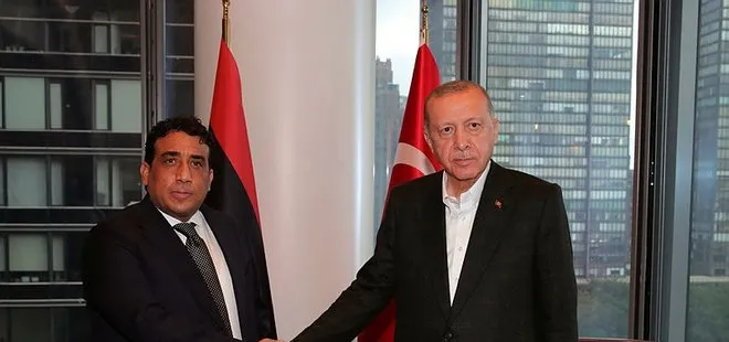 Son dakika: Başkan Erdoğan Libya Başkanlık Konseyi Başkanı el-Menfi ile görüştü