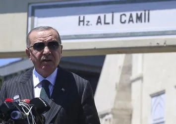 Erdoğan cuma namazını Hz. Ali Camisi’nde kıldı