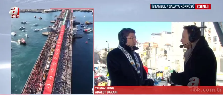 Galata'dan Gazze'ye uzanan dayanışma! Bakan Tunç'tan A Haber'de net mesaj: İsrail'e Batı cesaret verdi 5
