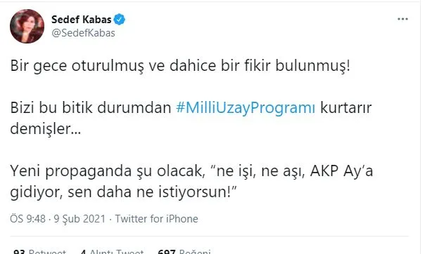 CHP ve yandaşlarının Türkiye hazımsızlığı! Milli Uzay Programı rahatsız etti