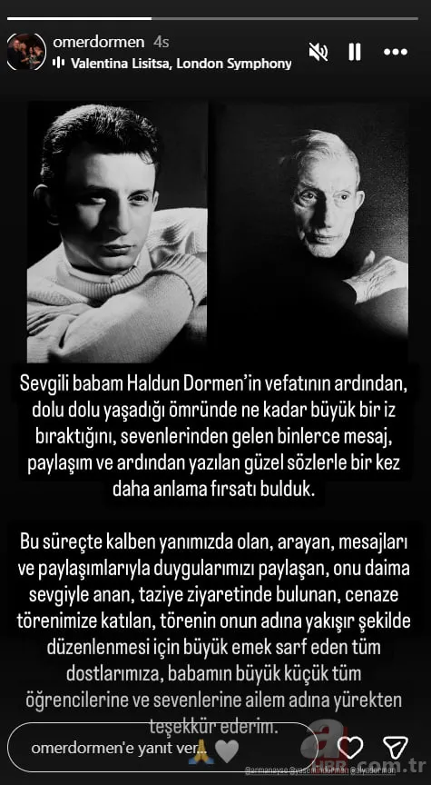 Haldun Dormen’in oğlundan minnet dolu paylaşım: “Yürekten teşekkür ederim” 6