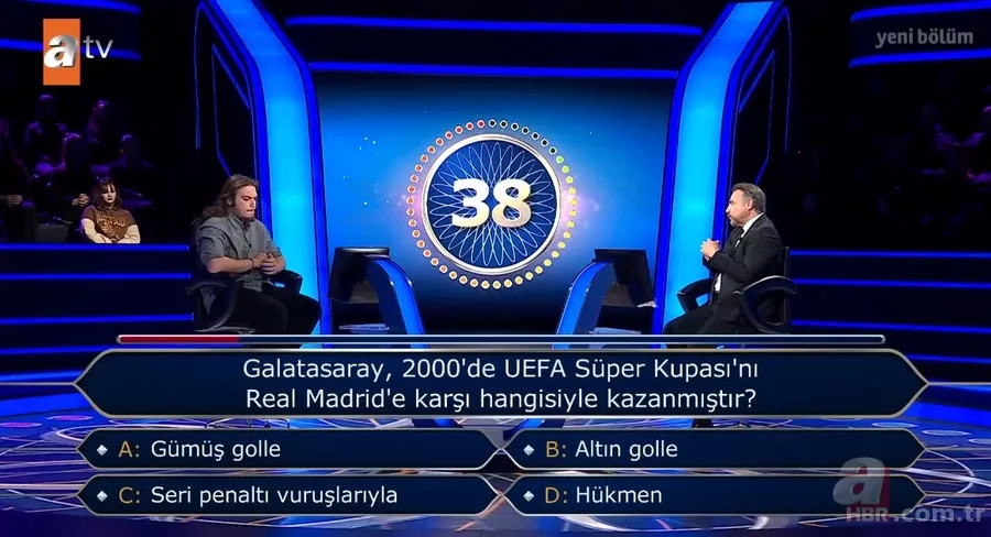Galatasaray taraftarlarını ekrana kilitleyen anlar! Milyoner'e UEFA Süper Kupası sorusu damga vurdu | Joker kullandı 3