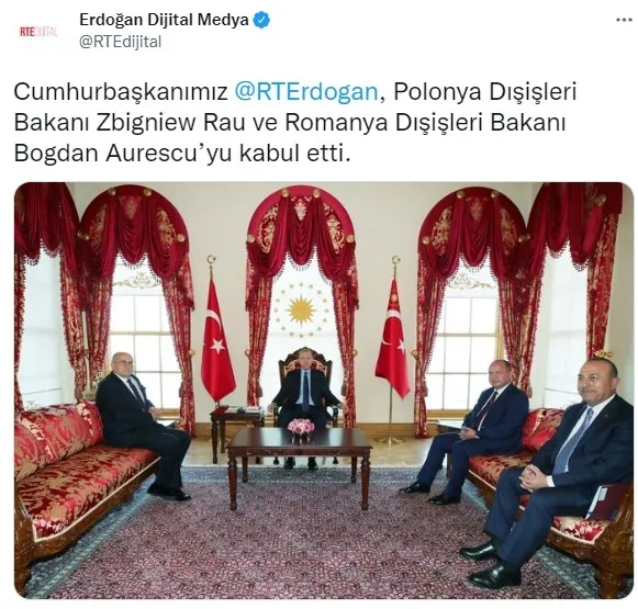 1653666928119.jpg Başkan Erdoğan, Polonya Dışişleri Bakanı Rau ile Romanya Dışişleri Bakanı Aurescu’yu ağırladı - 1