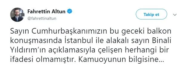 Cumhurbaskanligi Ndan Istanbul Aciklamasi