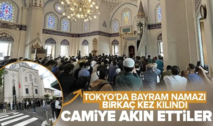 Tokyo Camisi’nde bayram coşkusu! Yoğun katılım sebebiyle bayram namazı birkaç kez kılındı