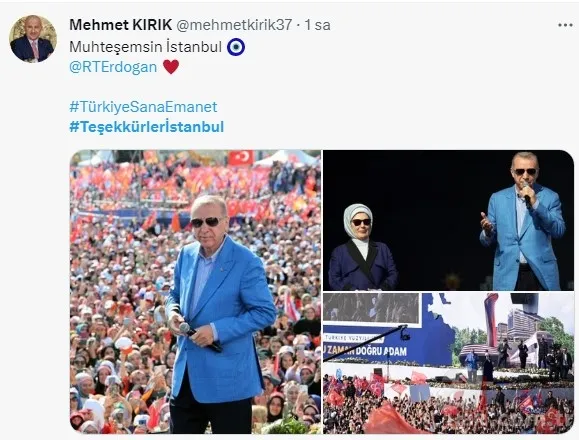 Başkan Recep Tayyip Erdoğan’dan “Teşekkürler İstanbul” mesajı! “Tweet altında paylaşalım…”