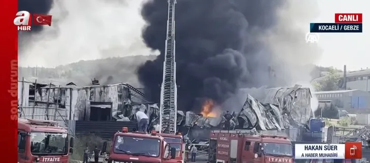 Kocaeli Gebze’de plastik fabrikasında yangın