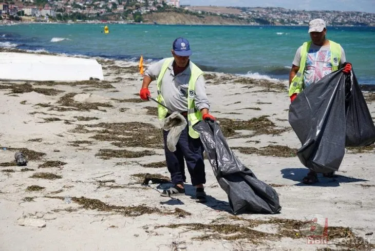 Tekirdağ’ın tatil beldesinde 500 ton çöp toplandı: ’Çocuk bezlerini kuma gömmesinler’
