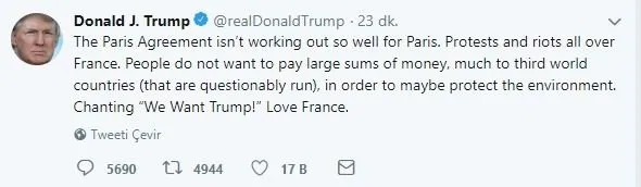 Trump'tan Fransa'daki protestolar hakkında açıklama - 1