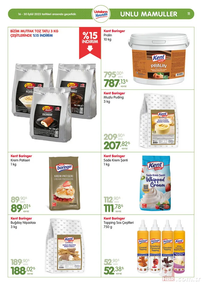 28 Eylül Bizim Toptan Market indirim kataloğu yayınlandı! 2 kg kaşar peynir 285 TL, 3 kg çay 267 TL, 3 kg çay 267 TL, 50’li karton bardak 12.46 TL’den satışa sunuluyor 20