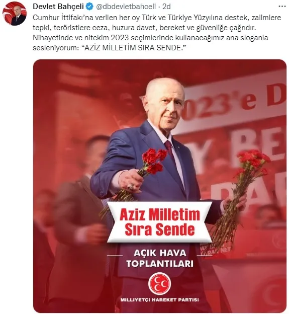 MHP Genel Başkanı Devlet Bahçeli'den flaş seçim açıklaması: Aziz milletim sıra sende - 9