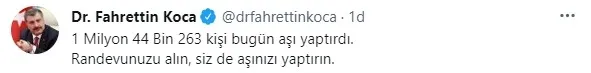 Son dakika: Sağlık Bakanı Fahrettin Koca'dan Kovid-19 aşısı için çağrı - 1