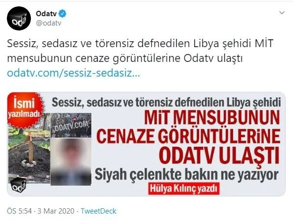 MİT ihanetine imza Oda TV’nin Genel Yayın Yönetmeni Barış Pehlivan Sabah’a saldırdı