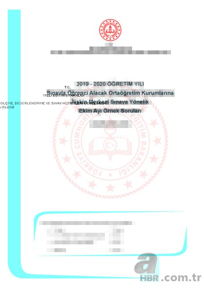 2019 Ekim LGS örnek sorular - LGS sayısal ve sözel örnek soru kitapçığı… İşte sorular ve cevap anahtarı!