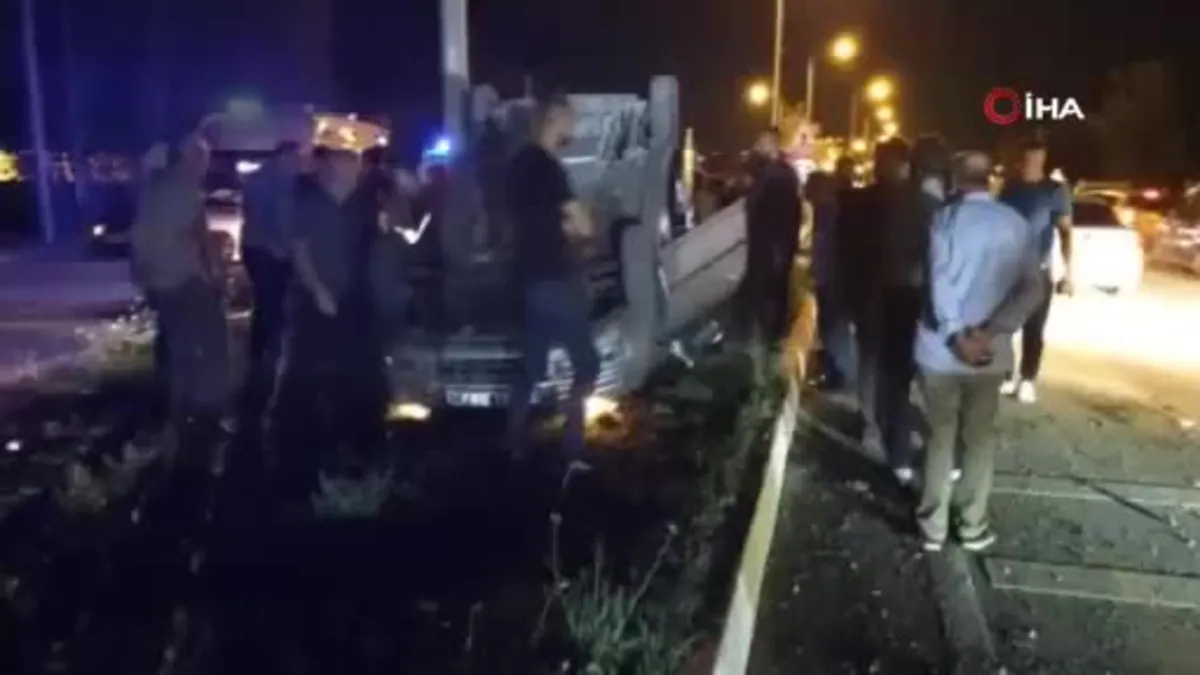 Kontrolden çıkan araç takla attı