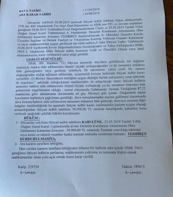 Galatasaray’a ’ibra’ haberi! Mahkeme kararını verdi