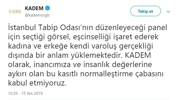 Kadem Den Istanbul Tabip Odasi Afis Tepkisi