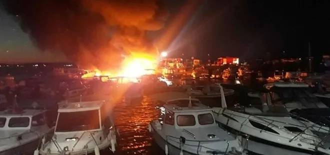 Kartal’da 6 tekne alev alev yandı
