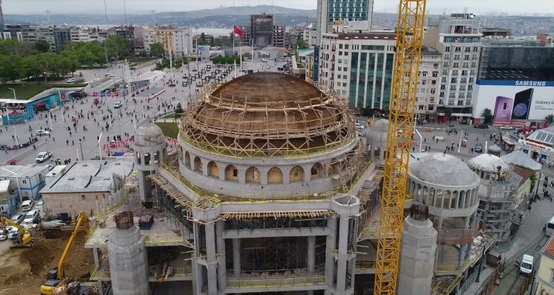 Taksim Camii inşaatı havadan böyle görüntülendi - Son Dakika Gündem Haberleri