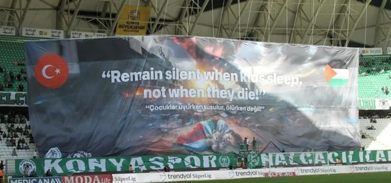 Konyaspor'dan Filistin'e pankartlı destek!