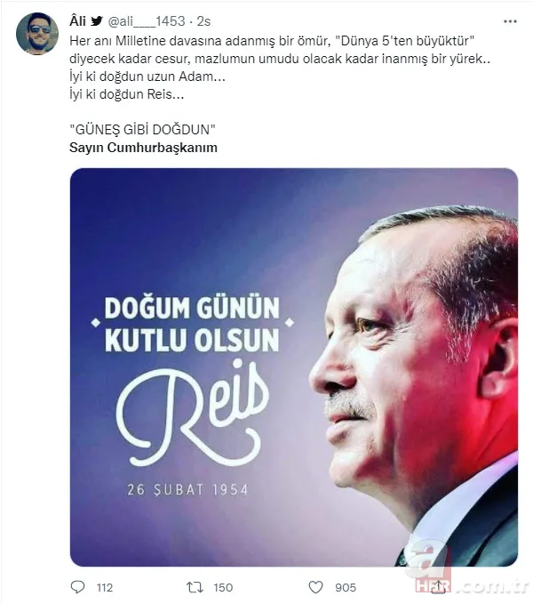 Başkan Erdoğan'ın 68'inci doğum günü | Sosyal medyadan binlerce kişi kutladı: İyi ki doğdun Reis 10